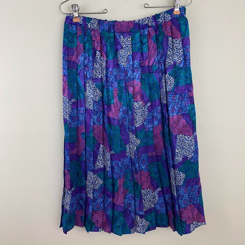 Vintage 80s Pleated Midi Skirt
